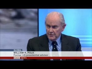 William R. Polk BBC telebista britainiarrak elkarrizketaturik.