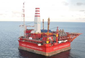 Prirazlomnaya petrolio-plataforma (Arg: Gazprom).