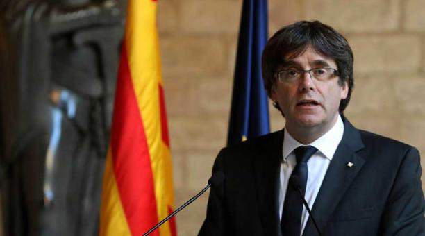 Carles Puigdemont, urriaren 26an egindako agerraldian.